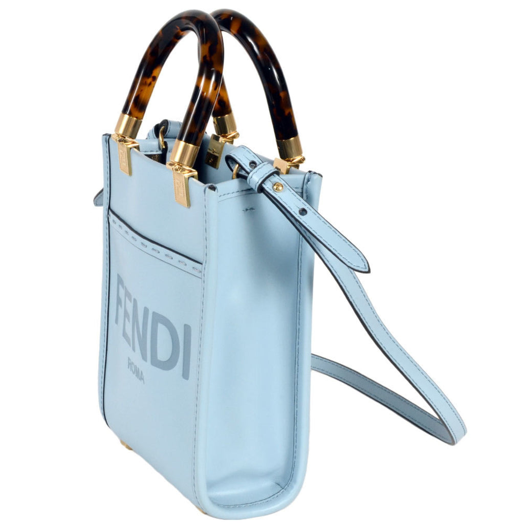 Fendi Blue Leather Handbag Shoulder Bag
