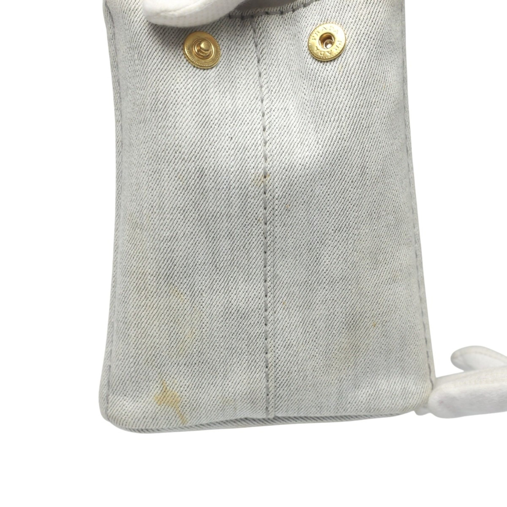 Prada White Canvas Tote Bag