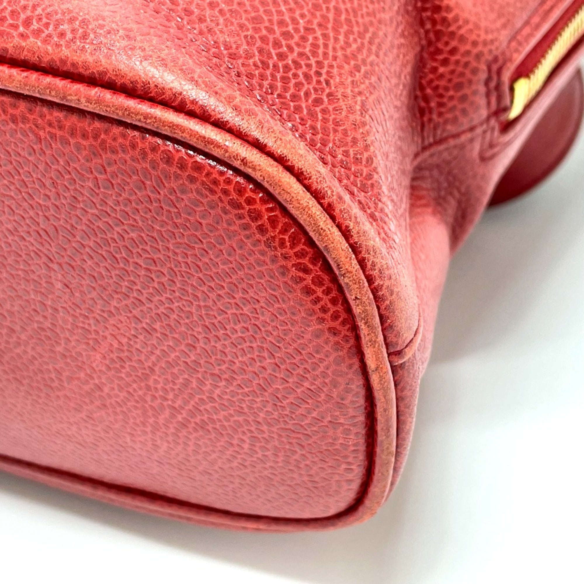 Chanel Red Leather Shoulder Bag