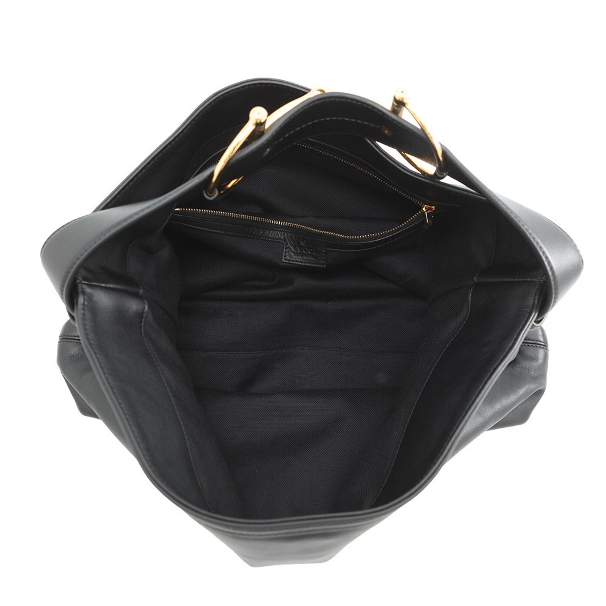 Gucci Black Leather Handbag Tote Bag (Pre-Owned)