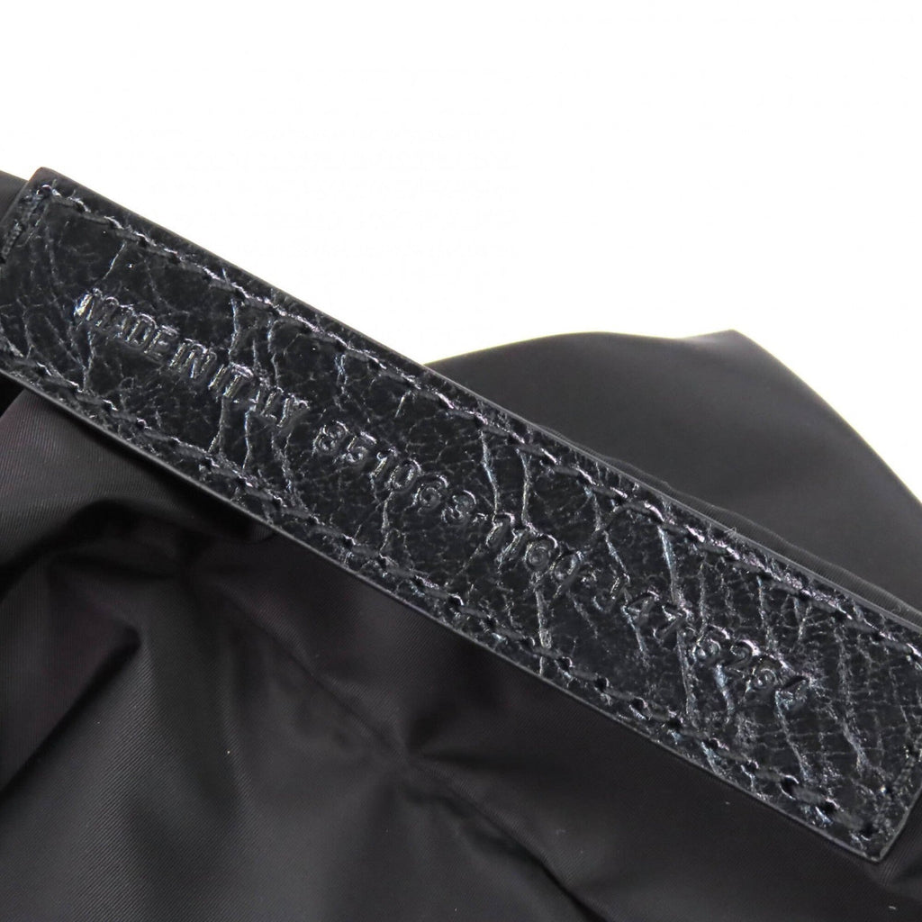 Balenciaga Gray Leather Polyamide Pouch