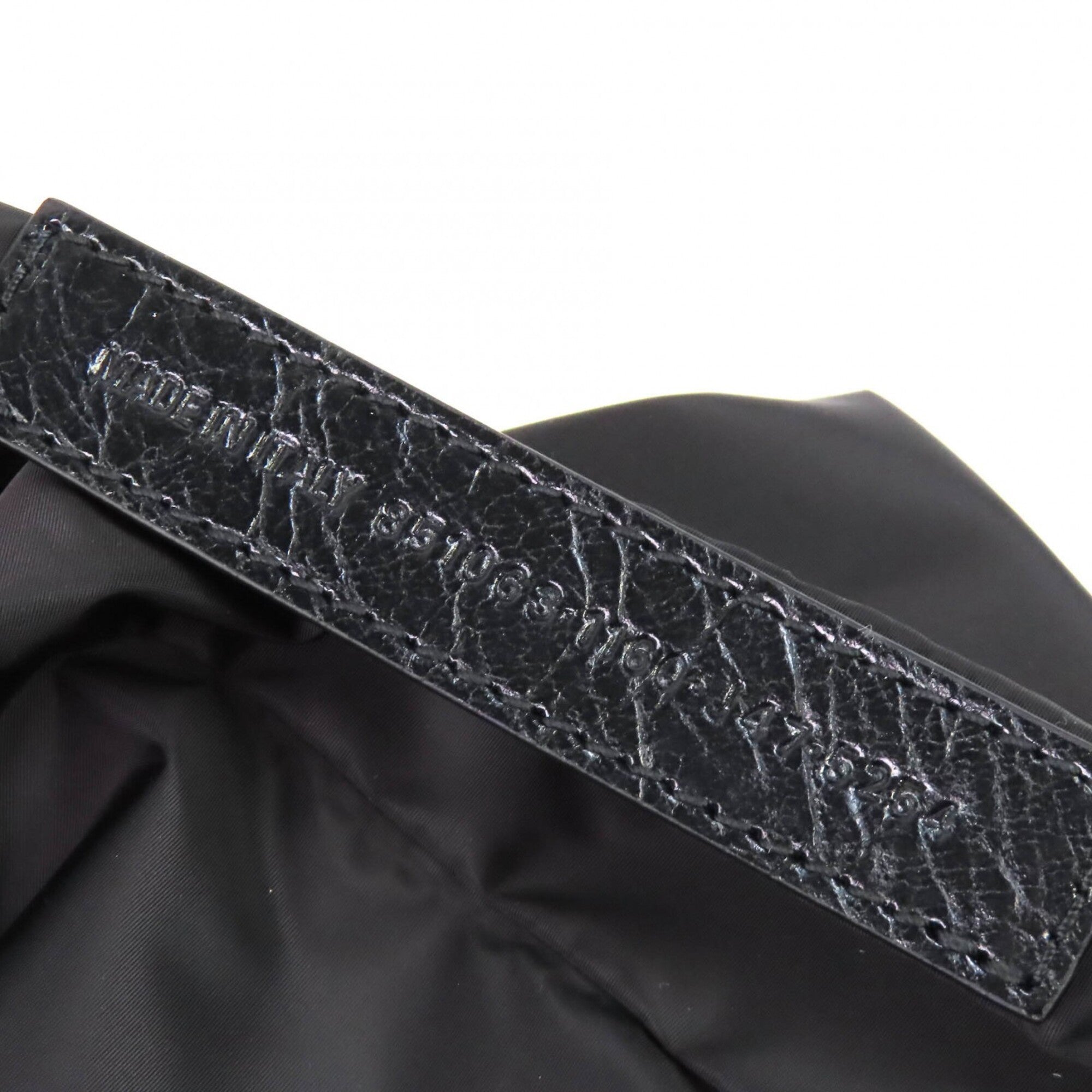 Balenciaga Gray Leather Polyamide Pouch