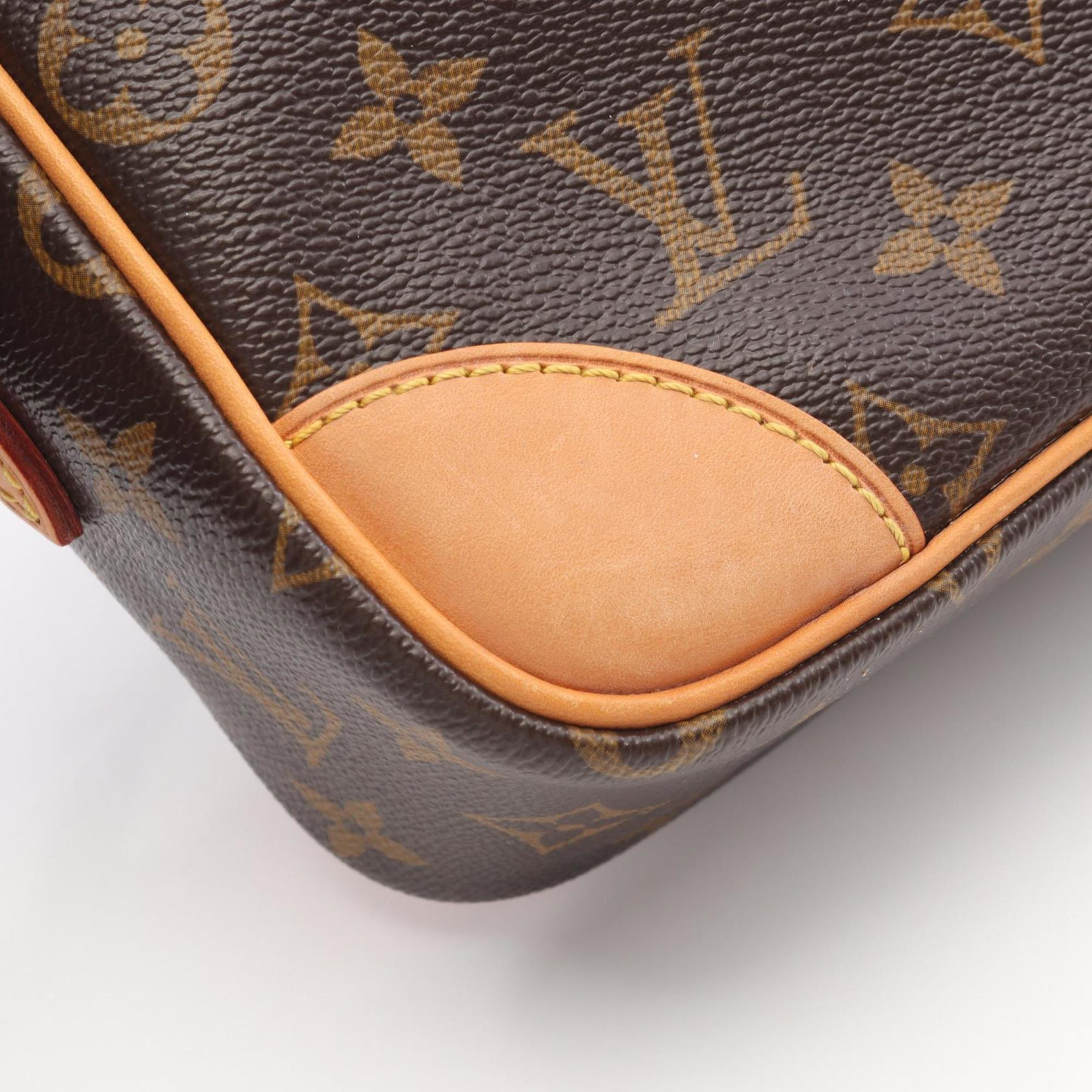 Louis Vuitton Brown Coated Canvas Leather Handbag Shoulder Bag