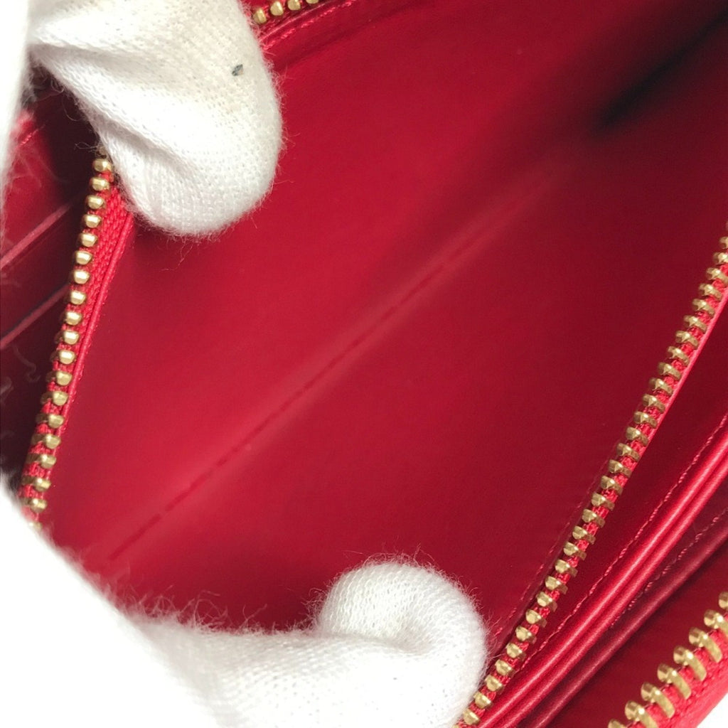 Louis Vuitton Red Color White Patent Leather Long Wallet