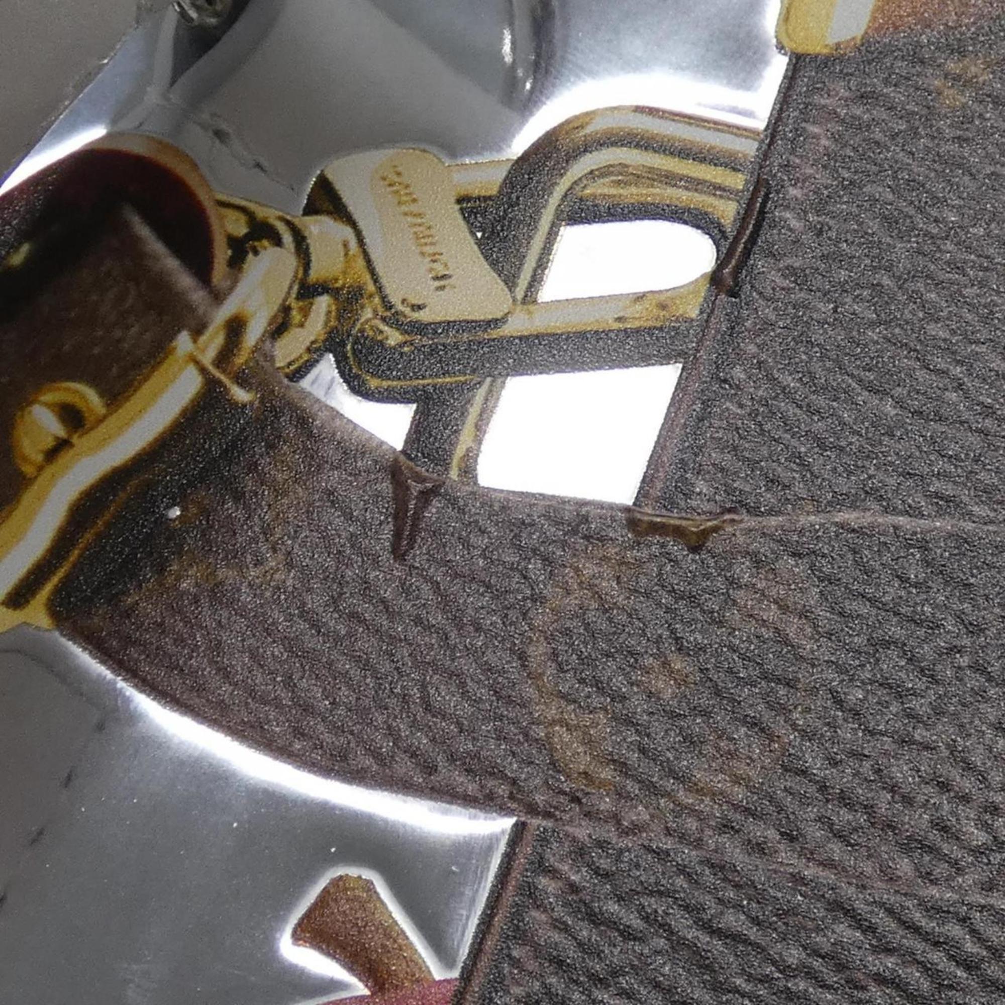 Louis Vuitton Marron Silver Coated Canvas Handbag