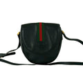 Gucci Black Green Red Color Leather Pochette Shoulder Bag (Pre-Owned)