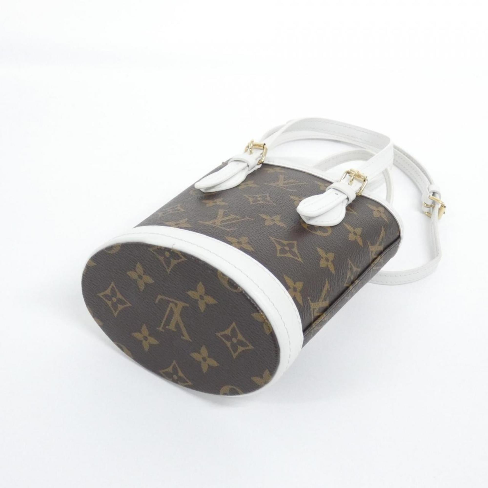 Louis Vuitton Blanc Marron Monogram Monogram Leather Handbag