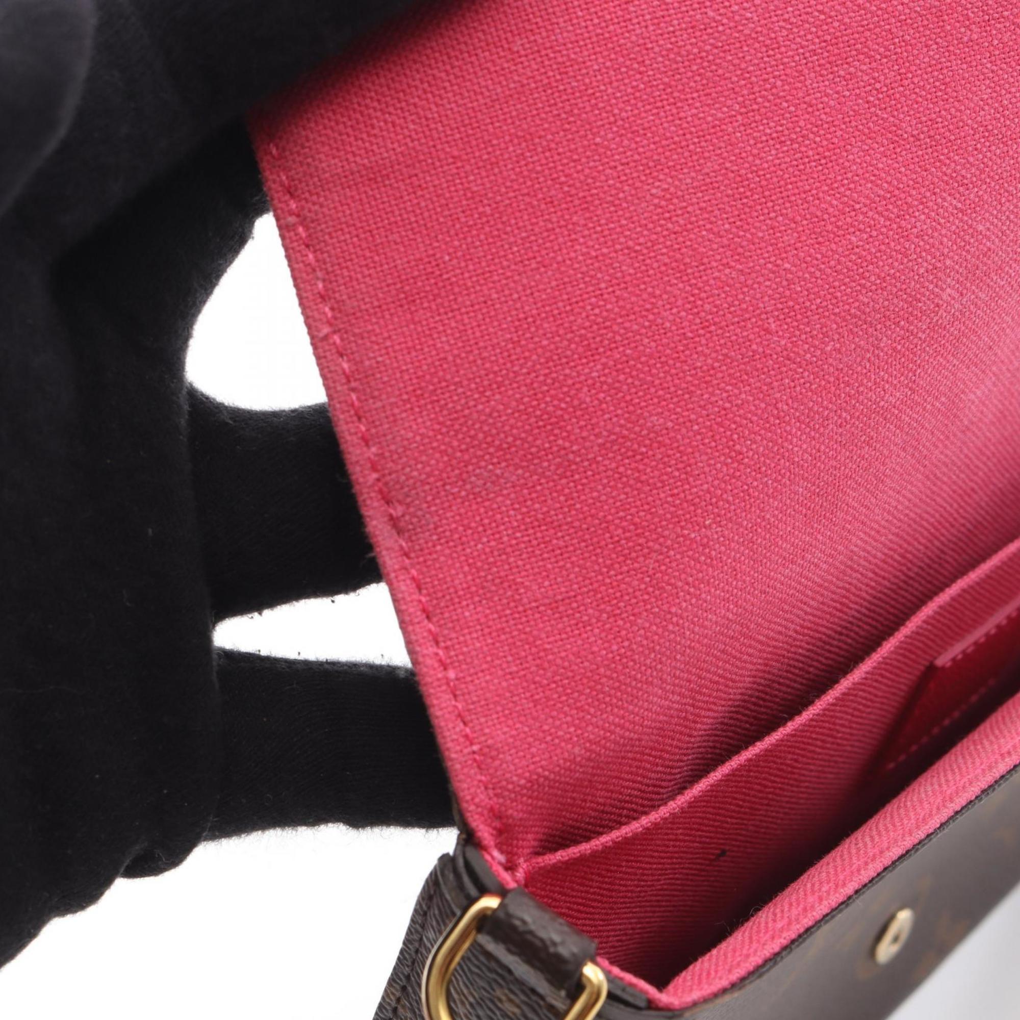 Louis Vuitton Brown Monogram Multi-Color Coated Canvas Leather Handbag Pochette Pouch Shoulder Bag