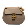 Chloé Beige Gold Leather Shoulder Bag (Pre-Owned)