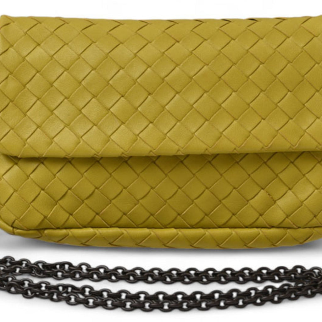 Bottega Veneta Mustard Leather Clutch Bag Shoulder Bag