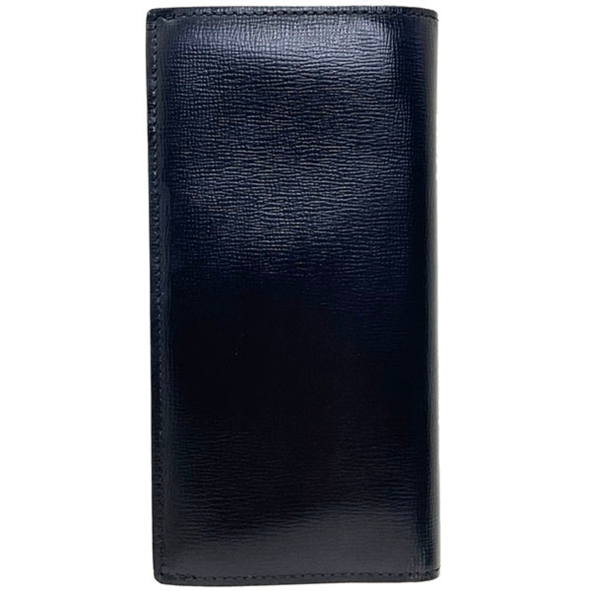 Burberry Black Leather Long Wallet (Bi-Fold)