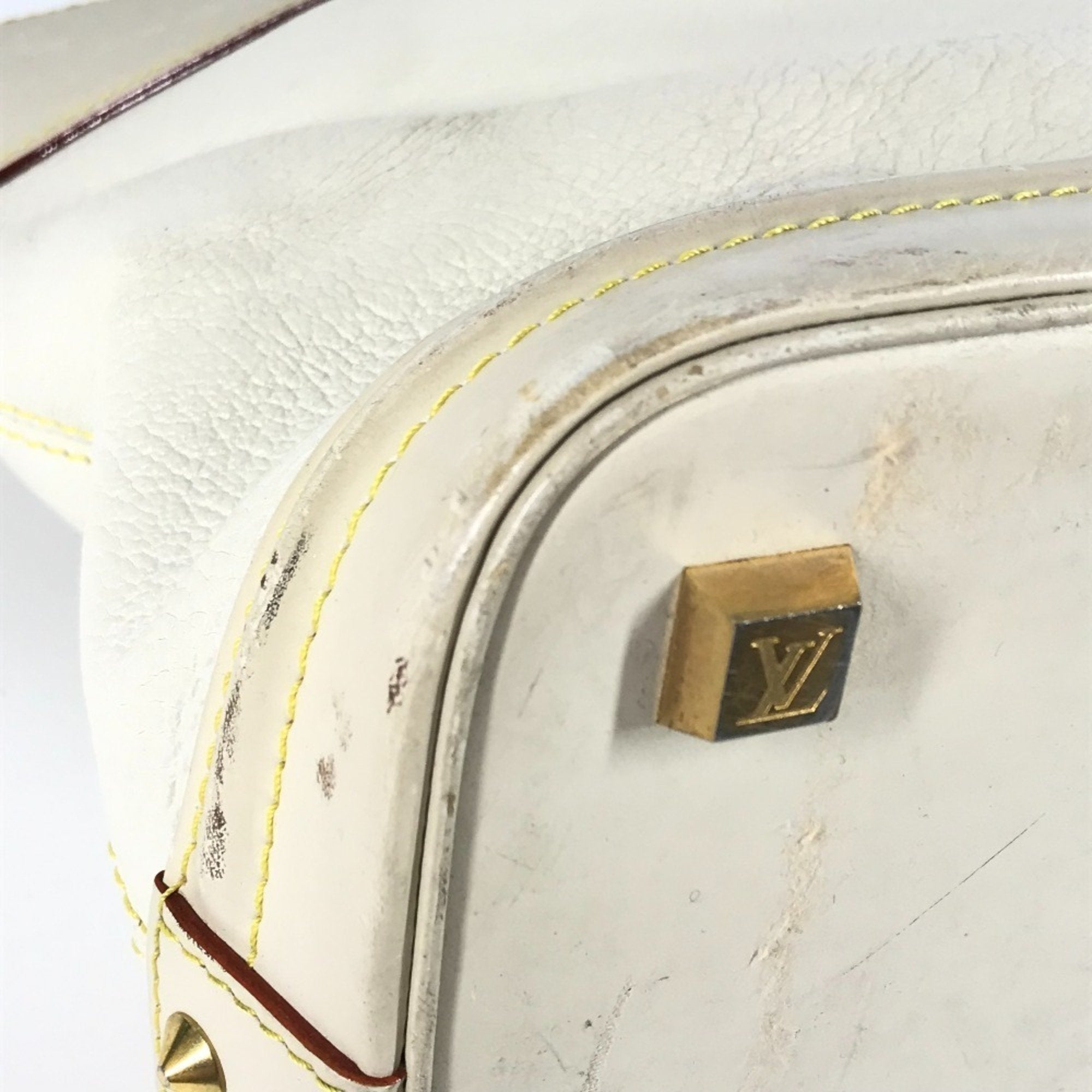 Louis Vuitton Blanc White Suhali Leather Handbag Shoulder Bag Tote Bag