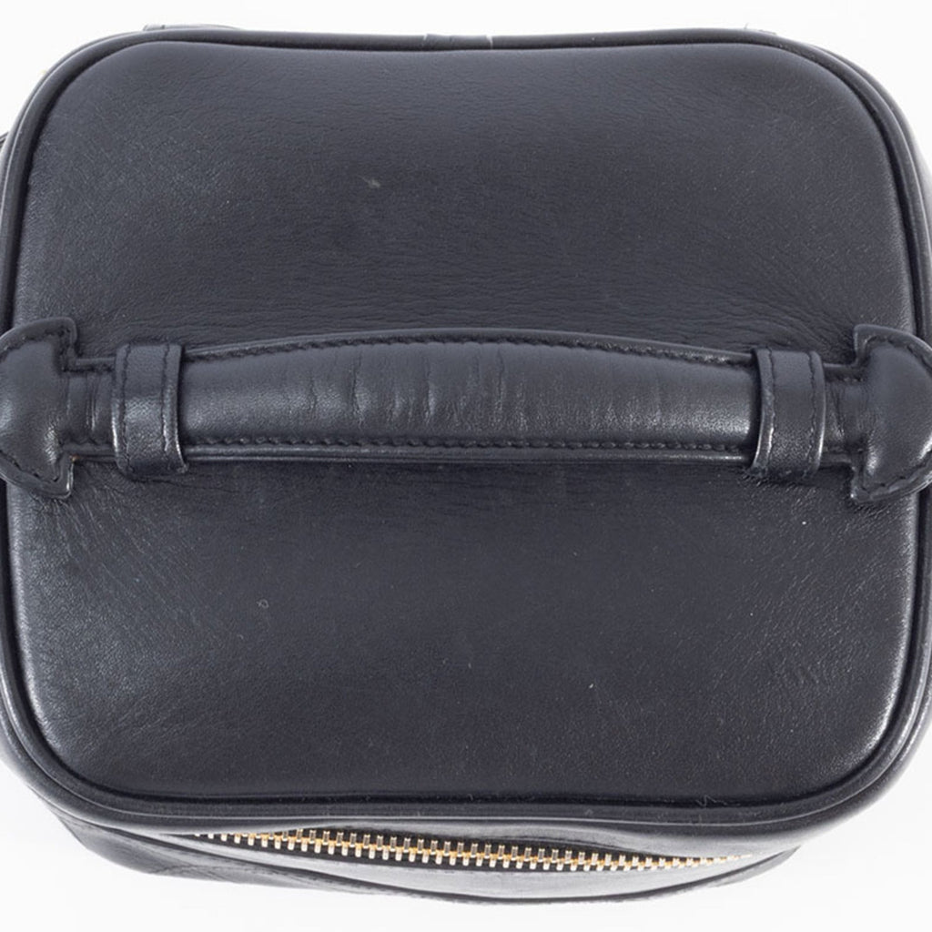 Chanel Black Leather Handbag Pouch Vanity Bag
