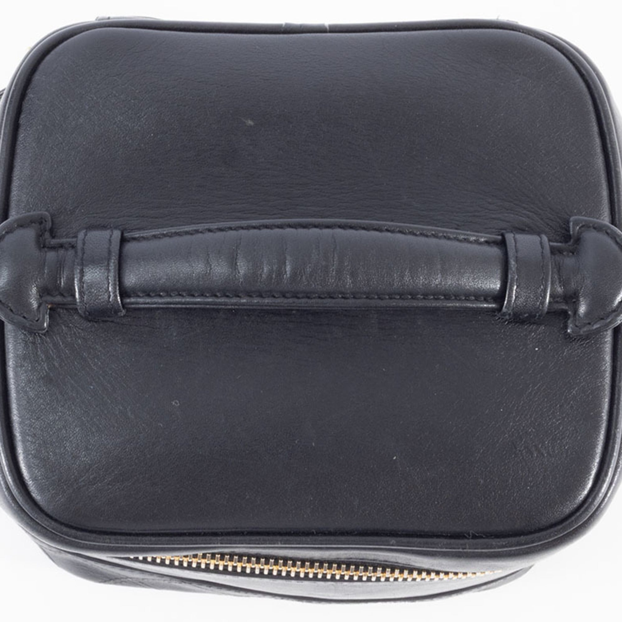 Chanel Black Leather Handbag Pouch Vanity Bag