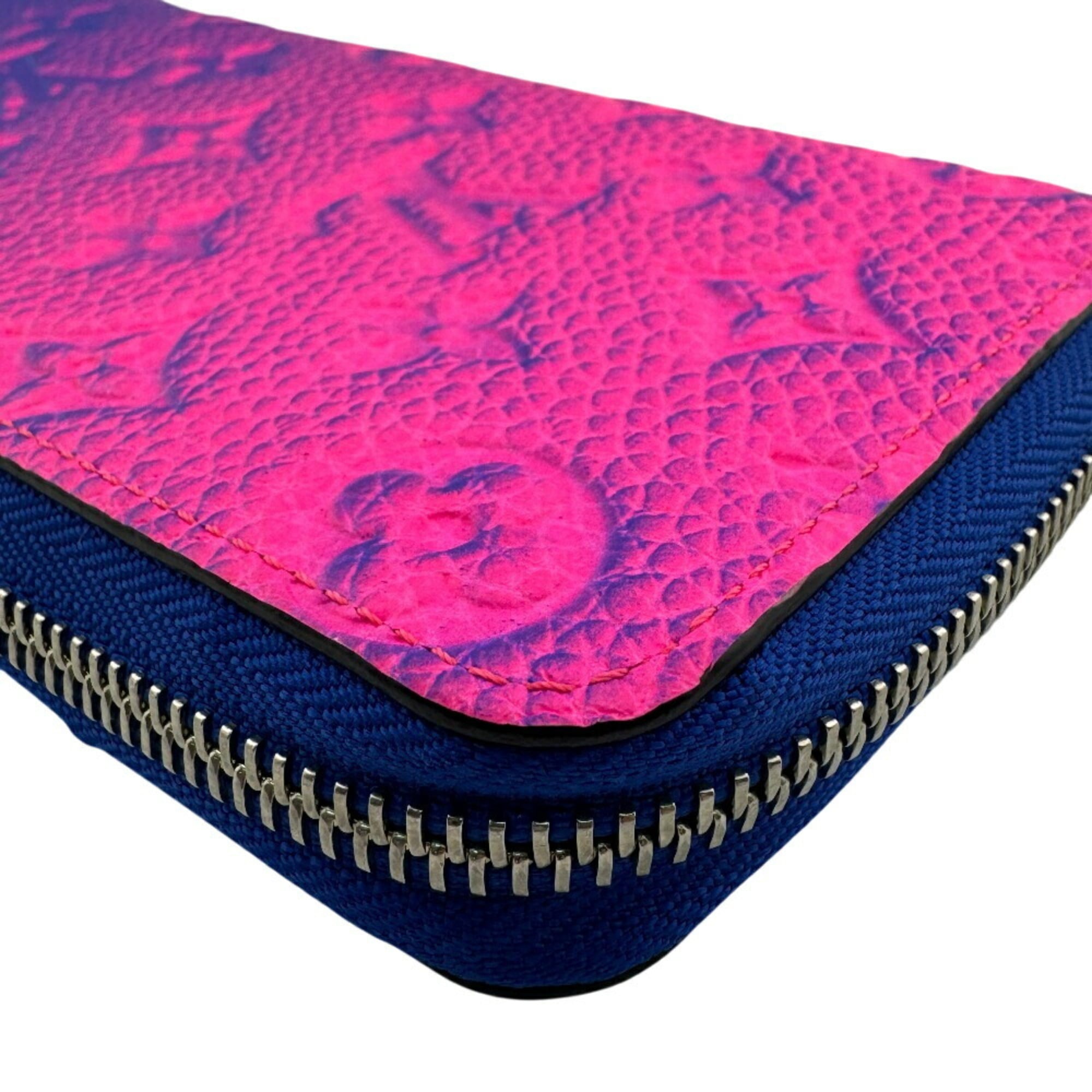 Louis Vuitton Blue Pink Leather Long Wallet