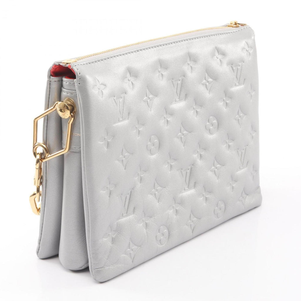 Louis Vuitton Silver Leather Handbag Shoulder Bag