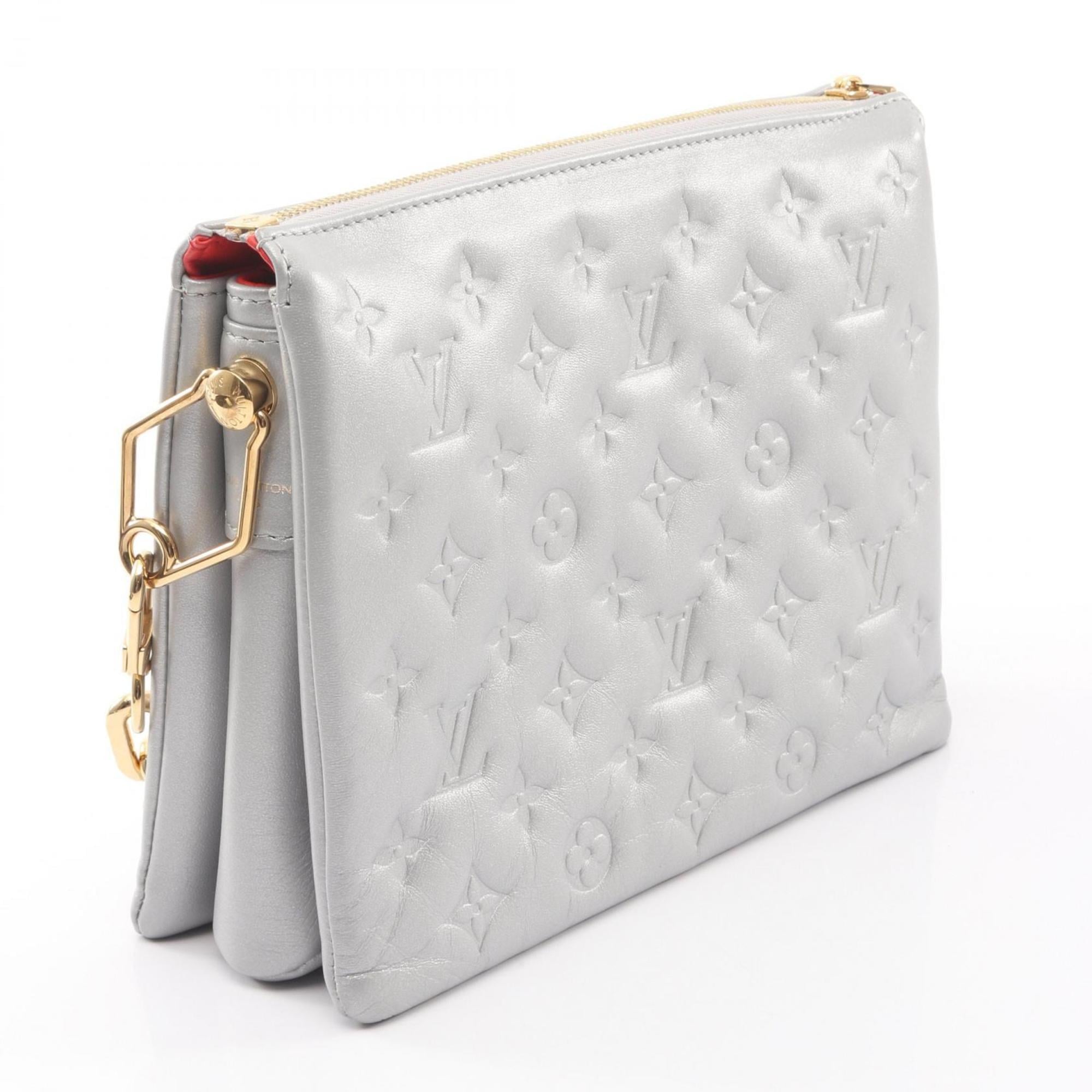 Louis Vuitton Silver Leather Handbag Shoulder Bag