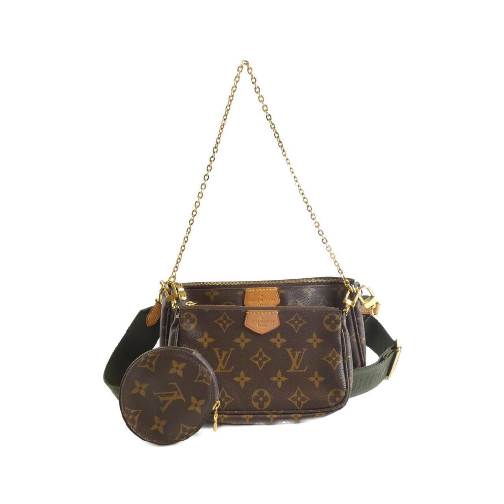 Louis Vuitton Khaki Marron Coated Canvas Pochette Pouch Shoulder Bag