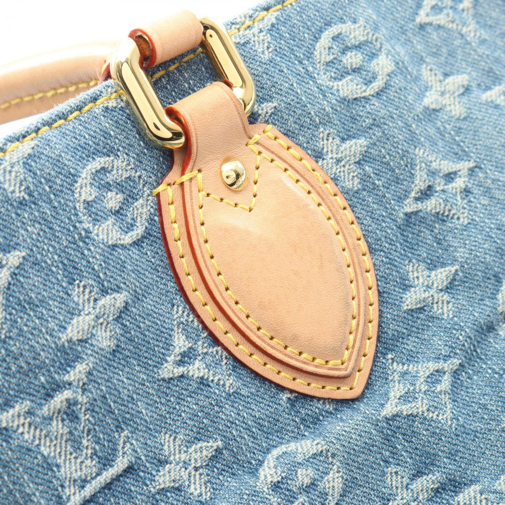 Louis Vuitton Blue Monogram Denim Denim Leather Tote Bag