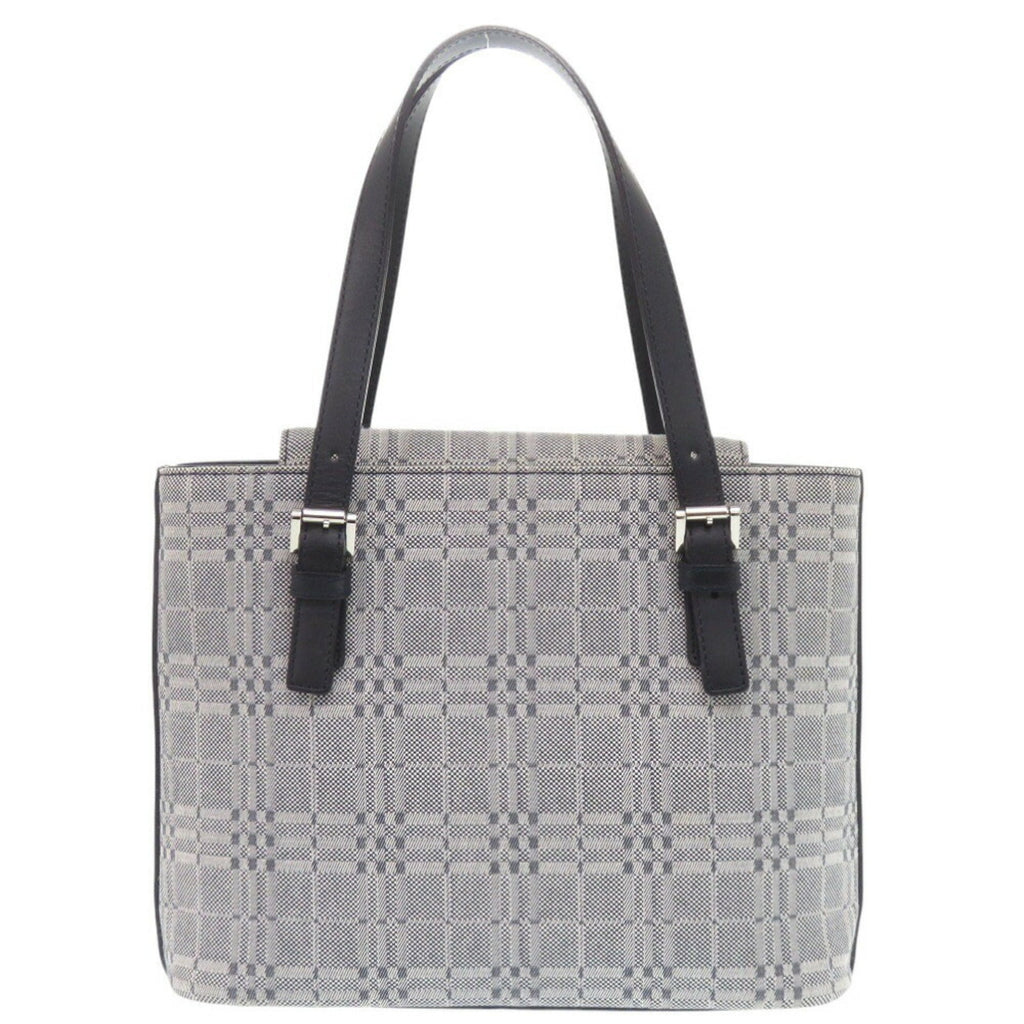 Burberry Gray Canvas Leather Handbag