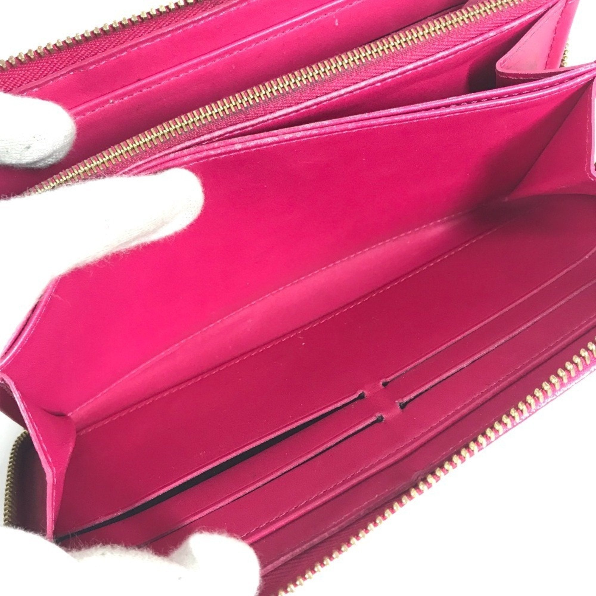 Louis Vuitton Indian Rose Pink Patent Leather Long Wallet (Tri-Fold)
