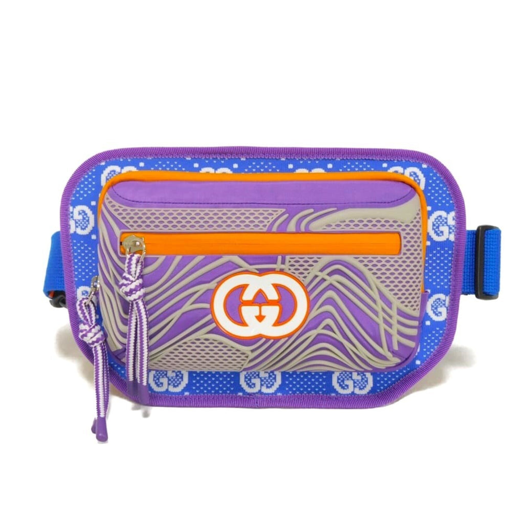 Gucci Blue Gray Orange Nylon Jersey Fanny Pack (Pre-Owned)