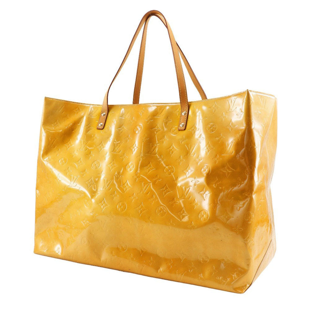 Louis Vuitton Beige Yellow Monogram Vernis Boston Bag Tote Bag