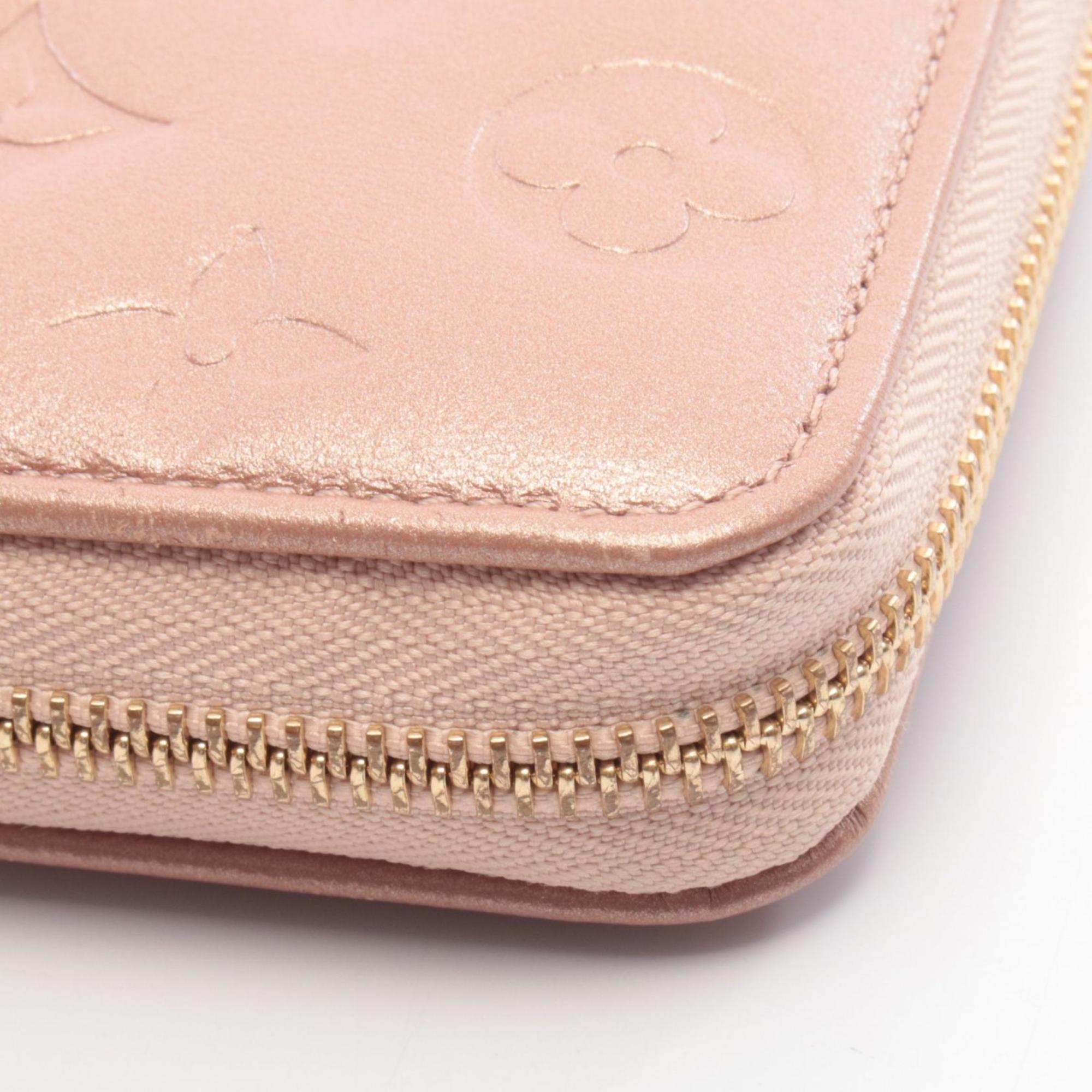 Louis Vuitton Pink Rose Gold Monogram Leather Long Wallet