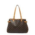 Louis Vuitton Brown Pvc Leather Shoulder Bag Tote Bag
