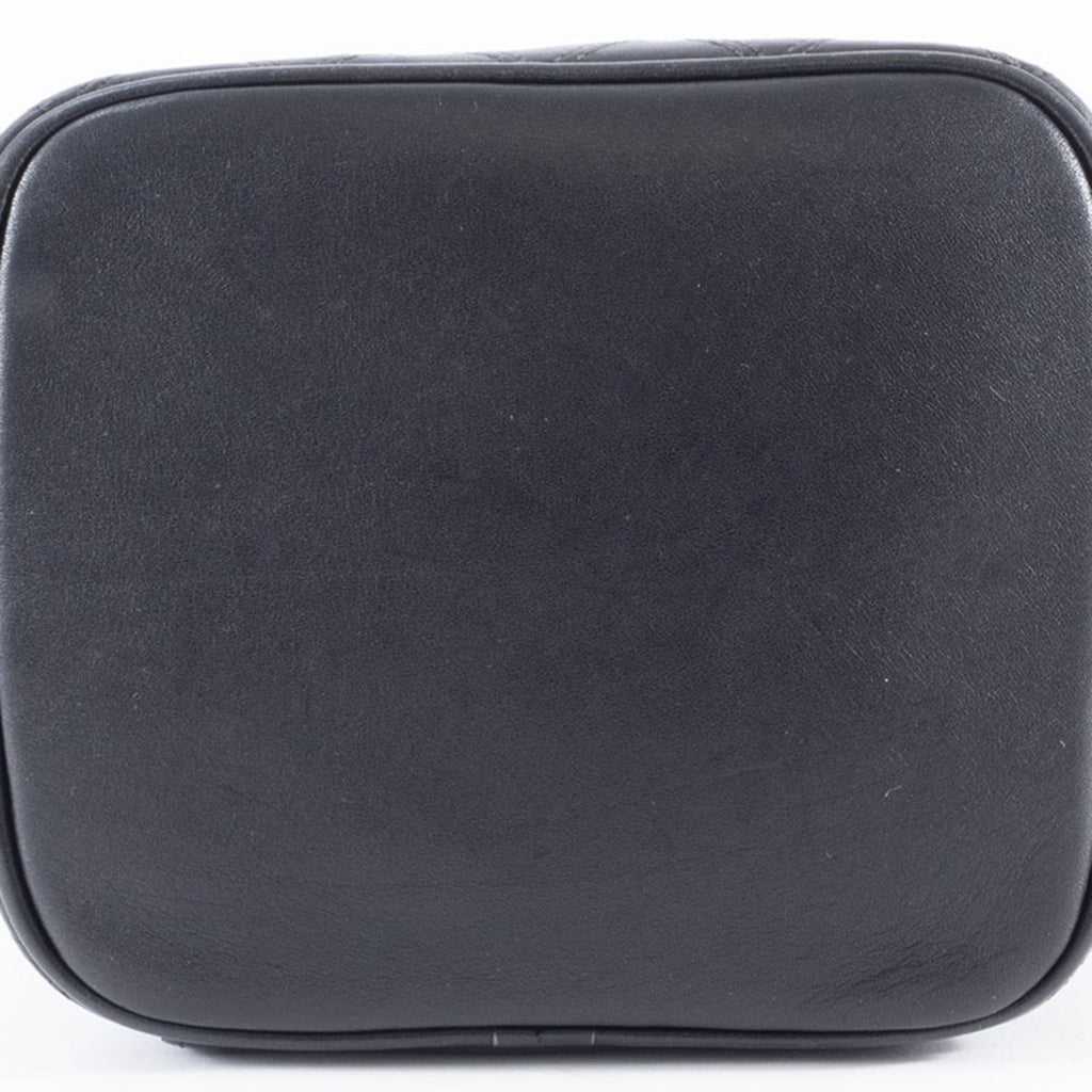 Chanel Black Leather Handbag Pouch Vanity Bag