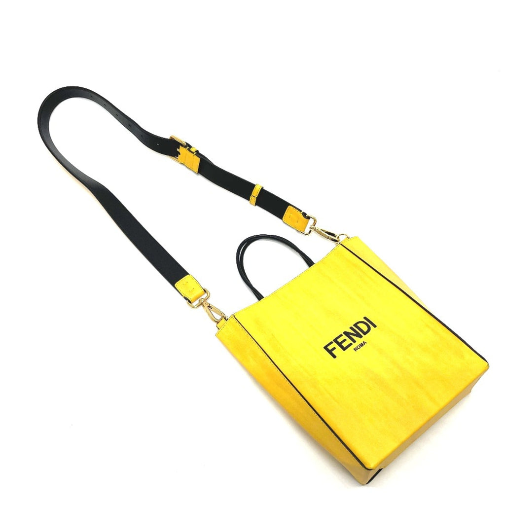 Fendi Yellow Leather Shoulder Bag