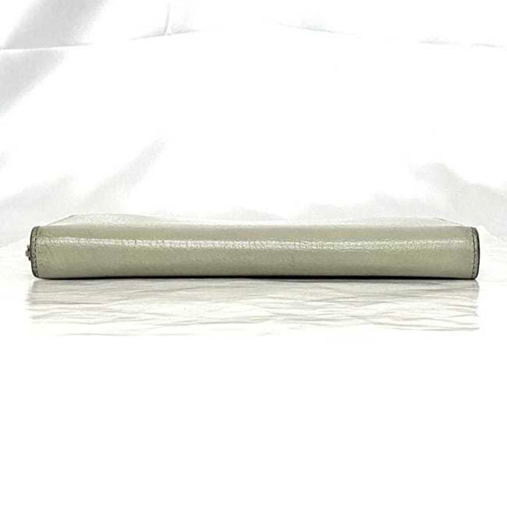 Celine Gray Leather Long Wallet (Bi-Fold)