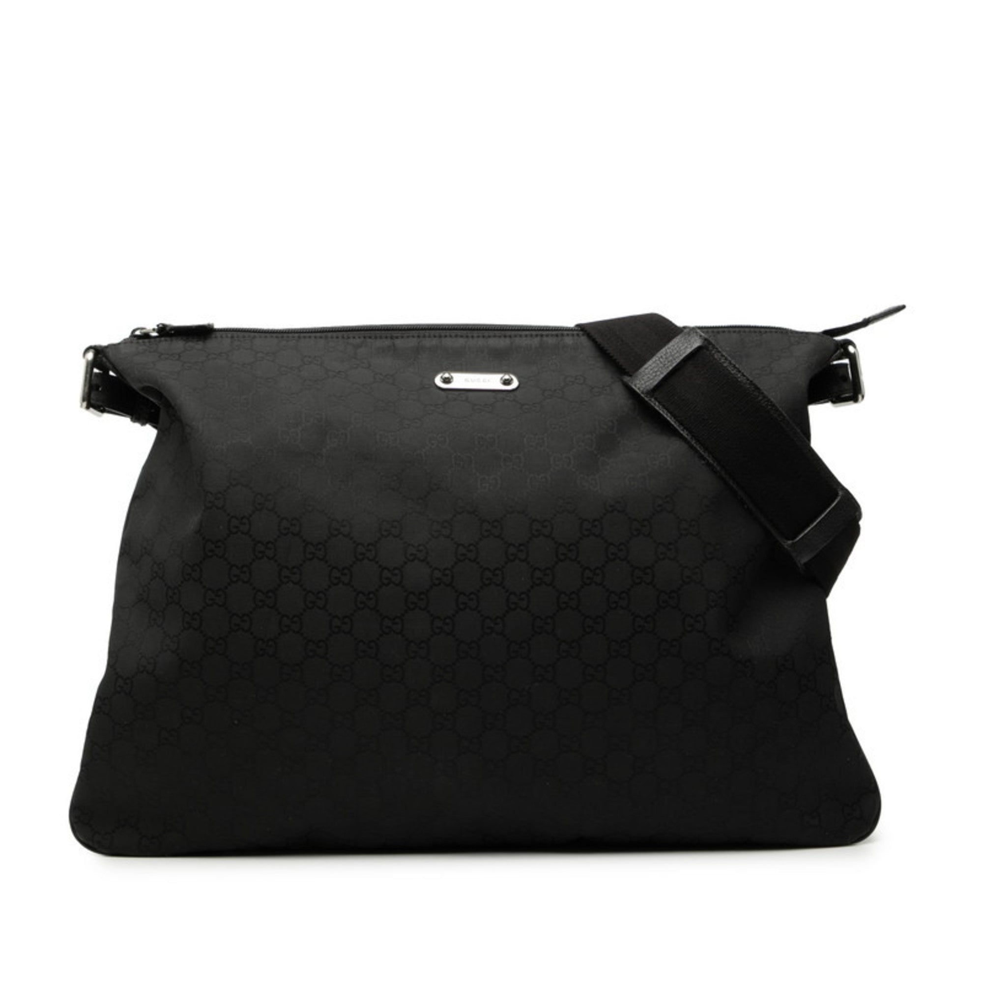 Gucci Black Nylon Leather Shoulder Bag (Pre-Owned)