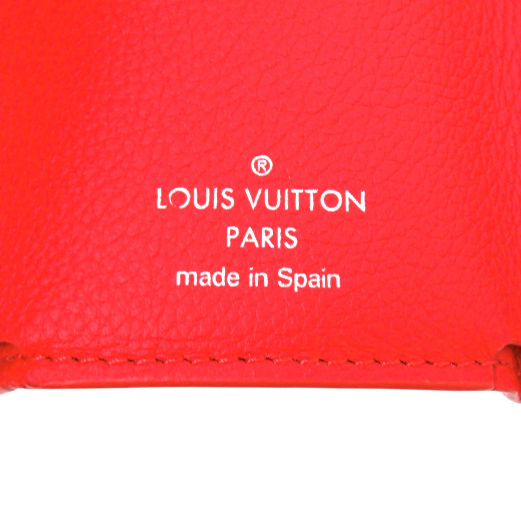 Louis Vuitton Red Color Leather Wallet (Tri-Fold)