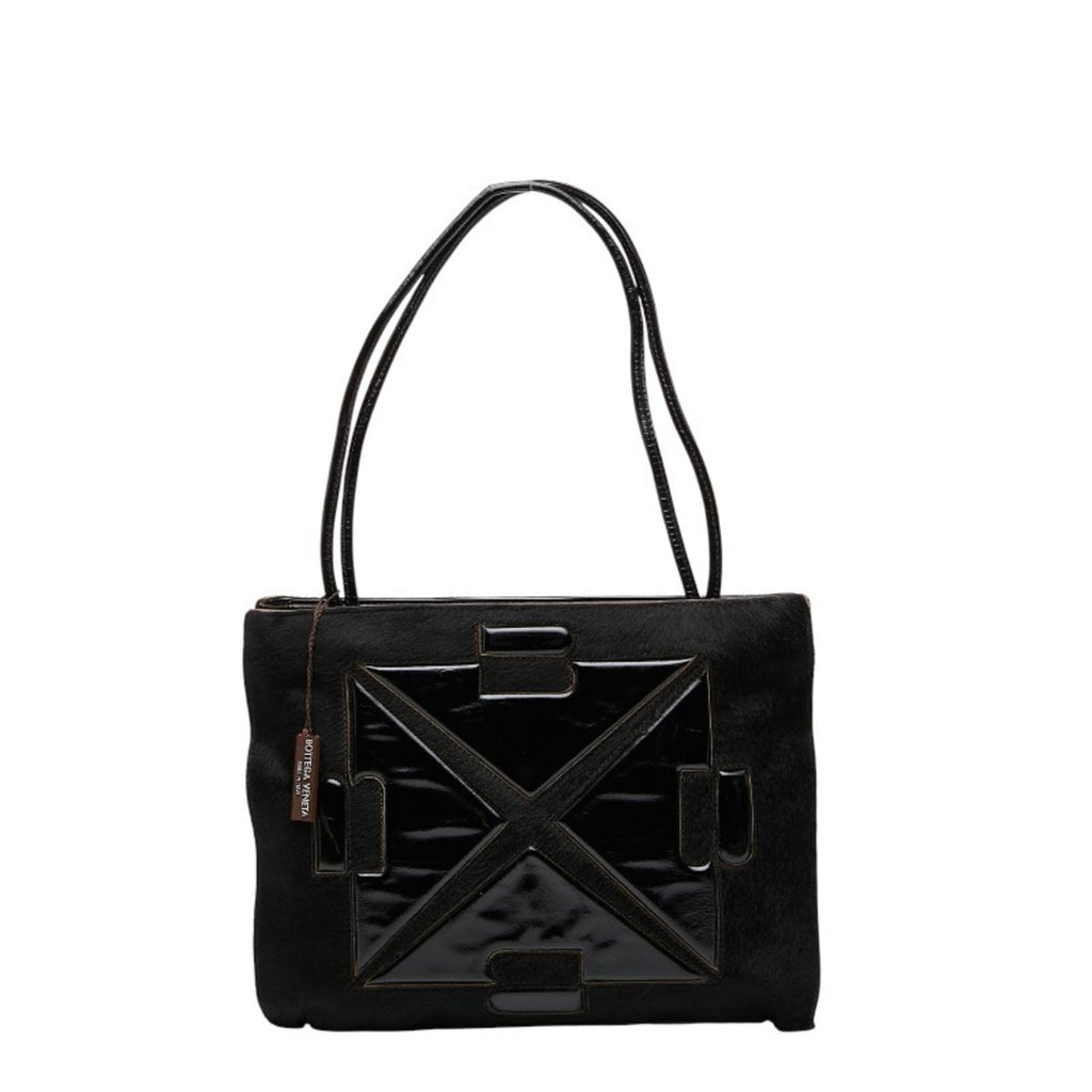 Bottega Veneta Black Patent Leather Leather Handbag