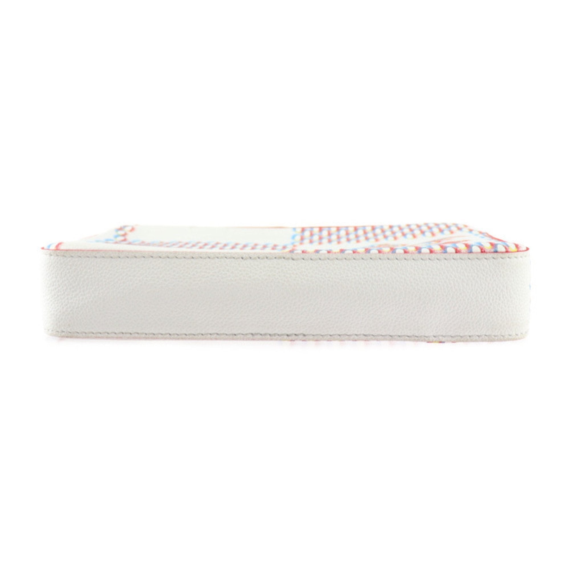 Louis Vuitton Blanc Multi-Color White Leather Pouch Shoulder Bag