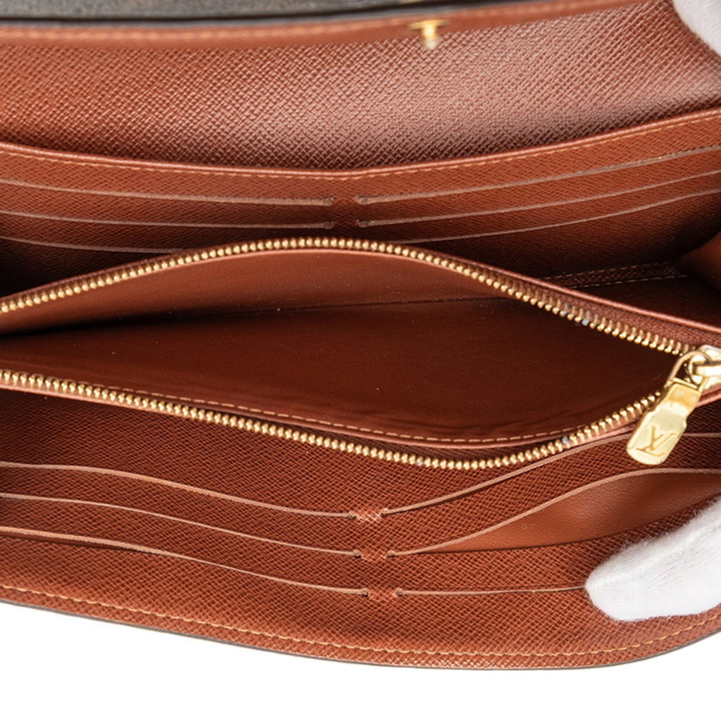 Louis Vuitton Brown Pvc Leather Long Wallet (Tri-Fold)