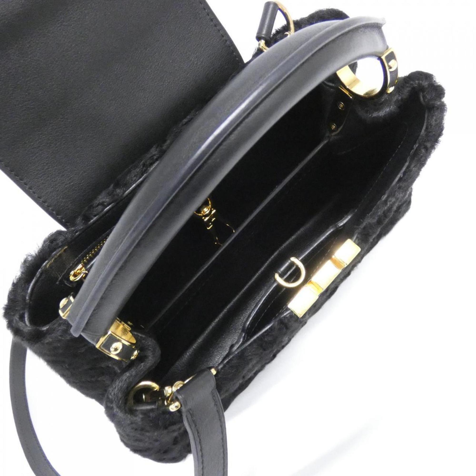 Louis Vuitton Black Fur Leather Handbag