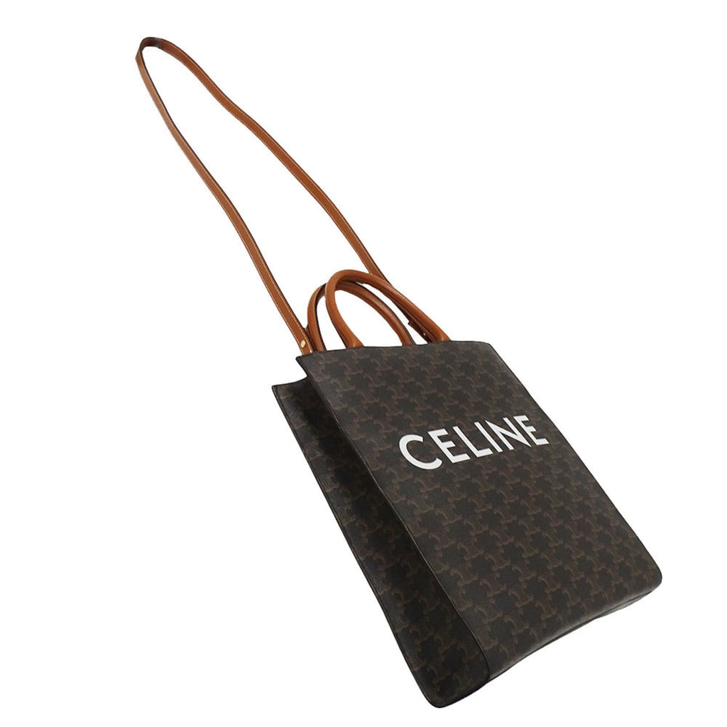 Celine Dark Brown Canvas Handbag Shoulder Bag