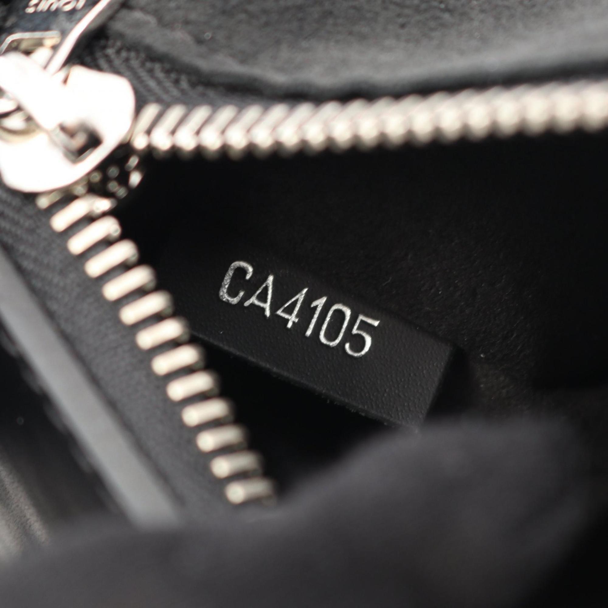 Louis Vuitton Black Blue Leather Tote Bag