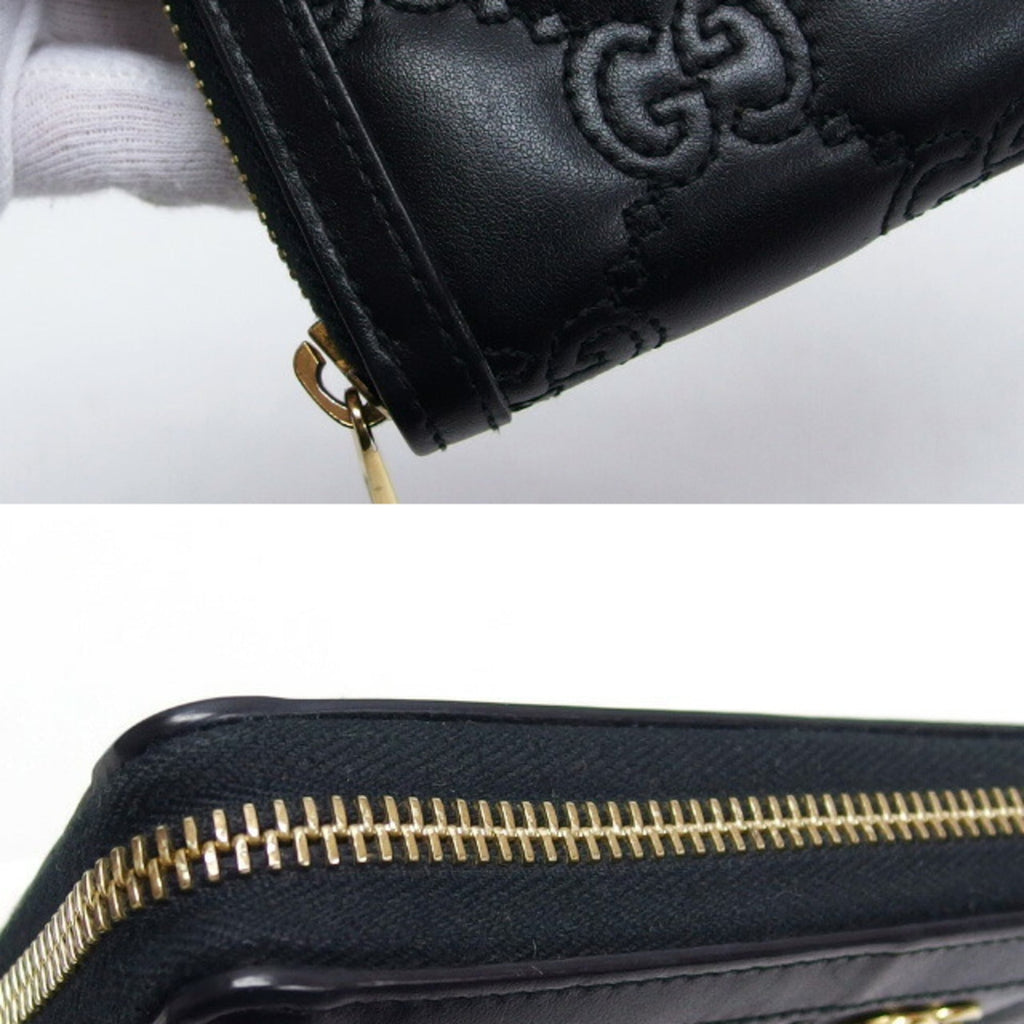 Gucci Black Leather Long Wallet (Bi-Fold) (Pre-Owned)