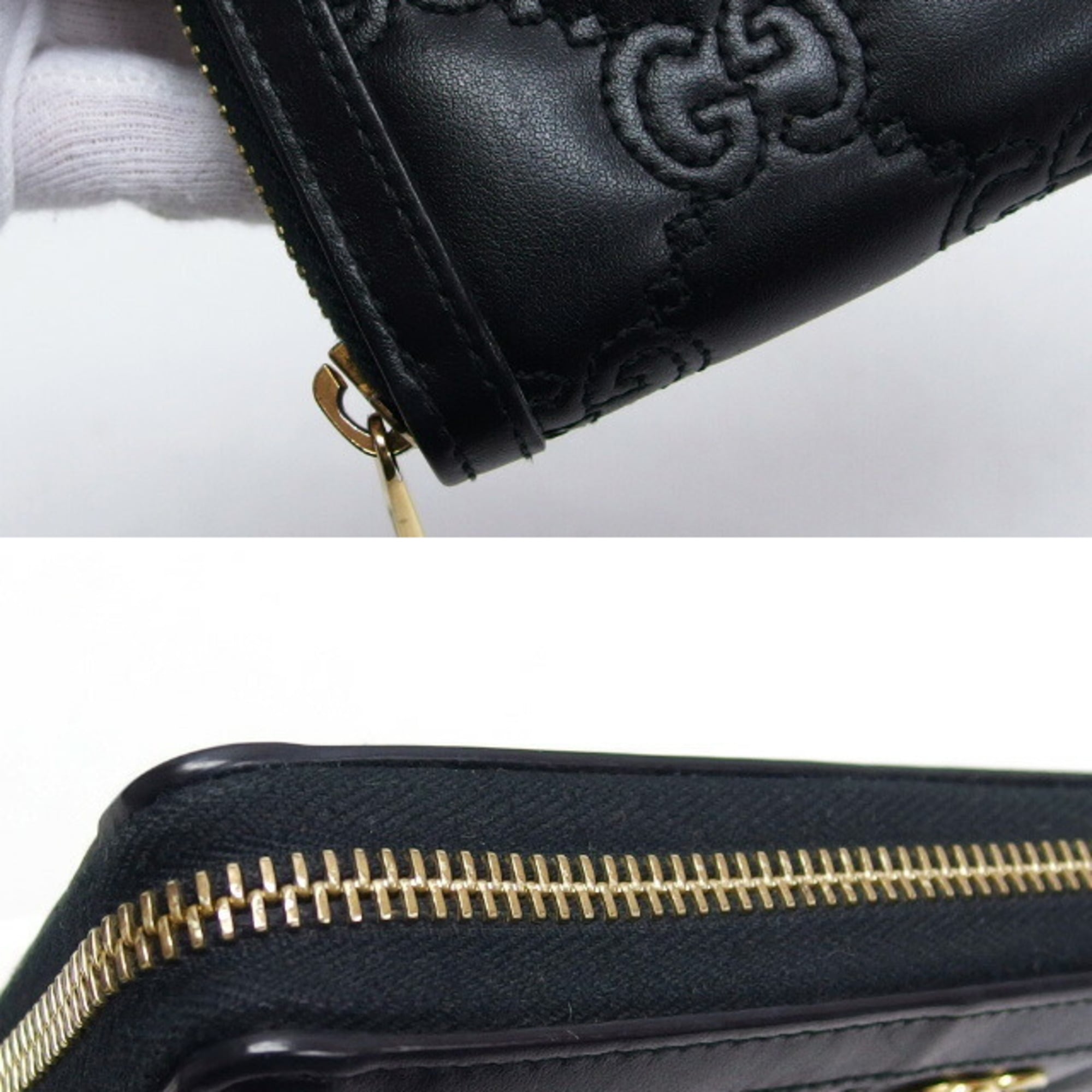 Gucci Black Leather Long Wallet (Bi-Fold) (Pre-Owned)