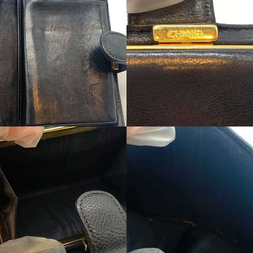 Chanel Black Grained Calfskin Wallet (Bi-Fold)