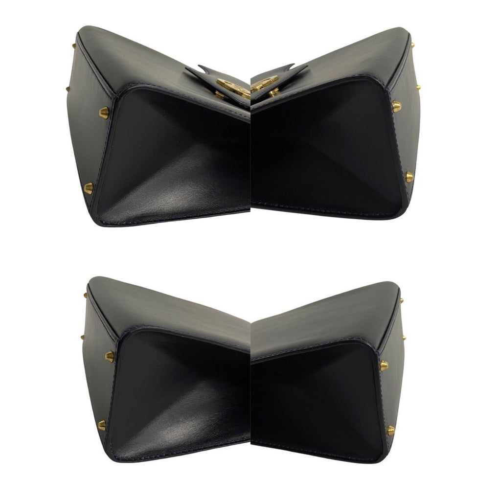Celine Navy Leather Handbag Shoulder Bag Tote Bag