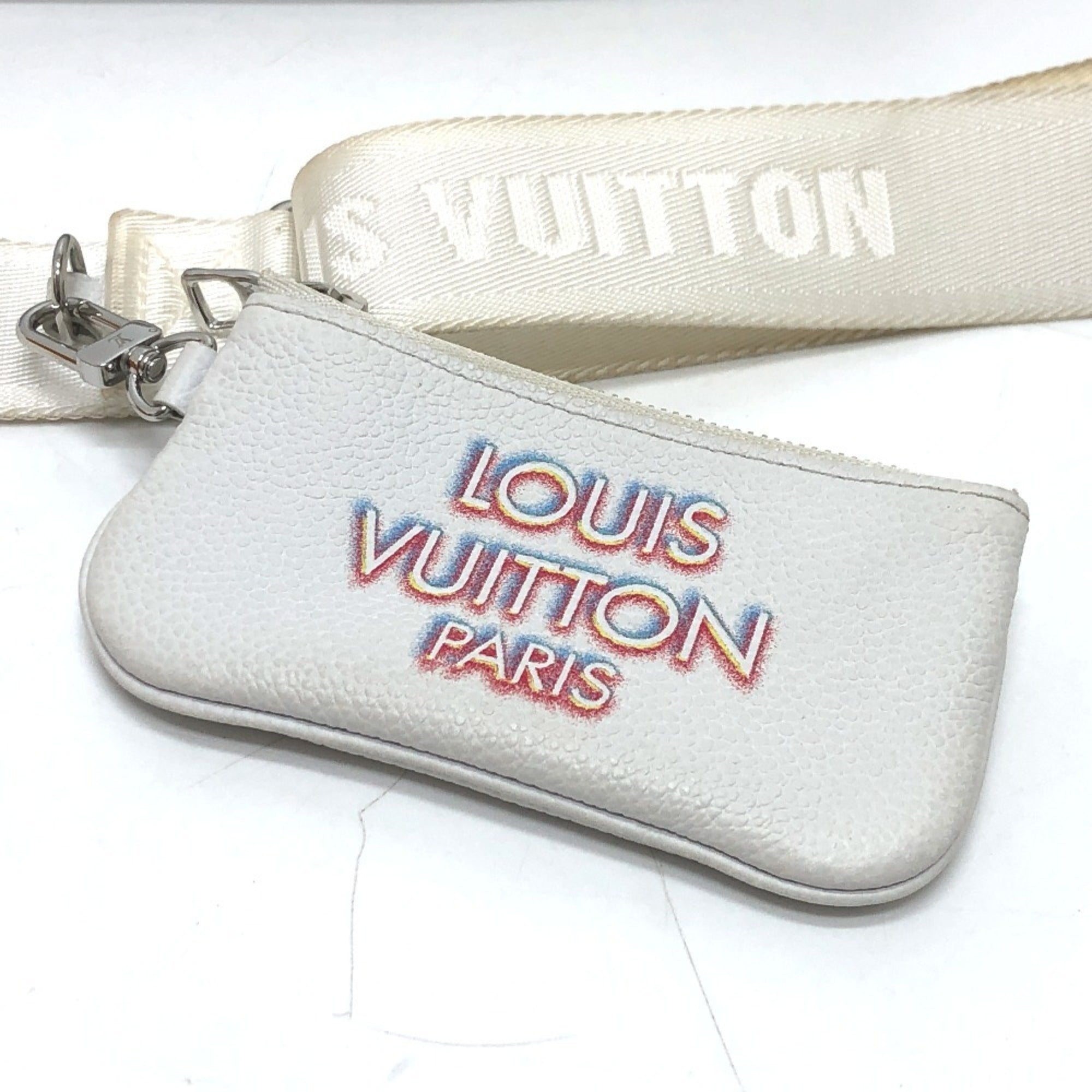 Louis Vuitton White Yellow Damier Canvas Pouch Shoulder Bag