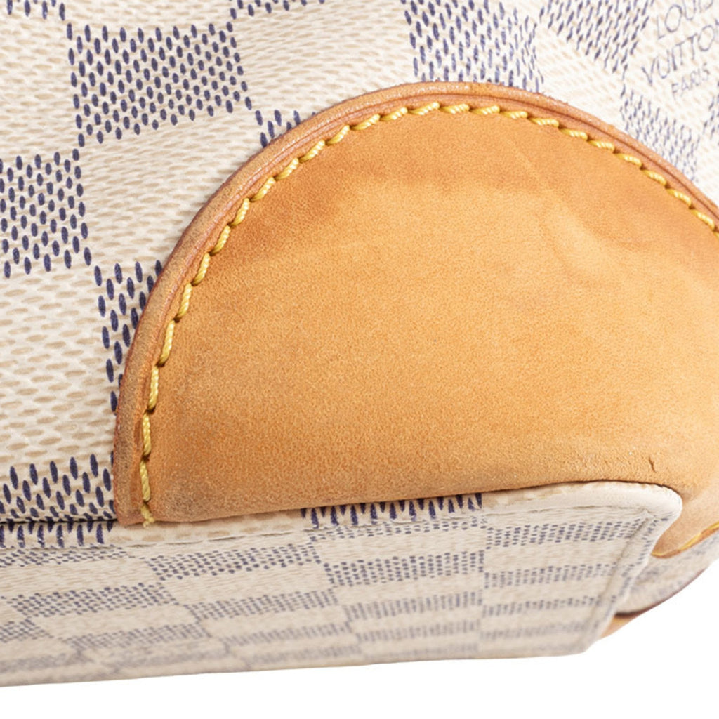 Louis Vuitton Beige Ivory White Canvas Damier Azur Handbag