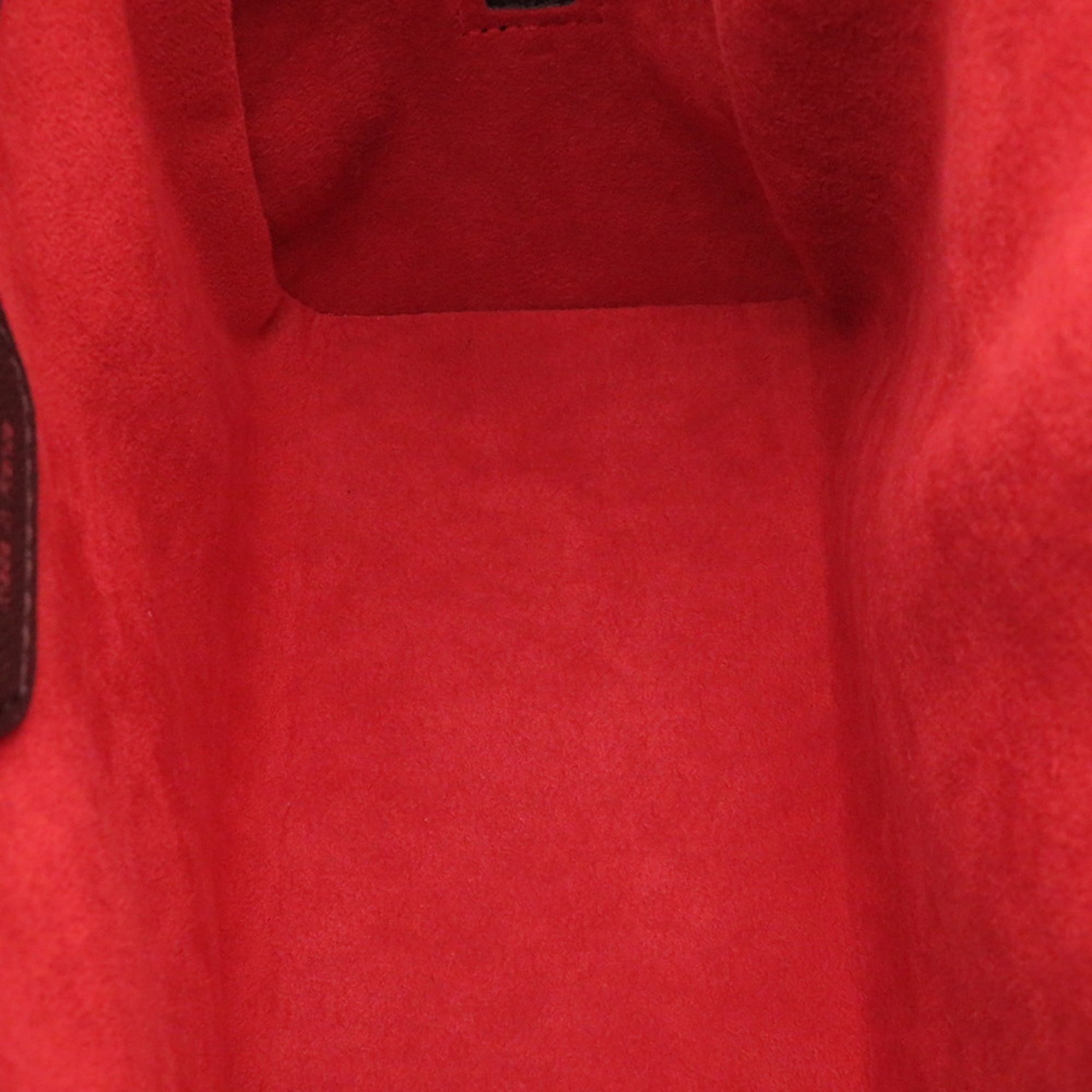 Louis Vuitton Red Color Coated Canvas Handbag