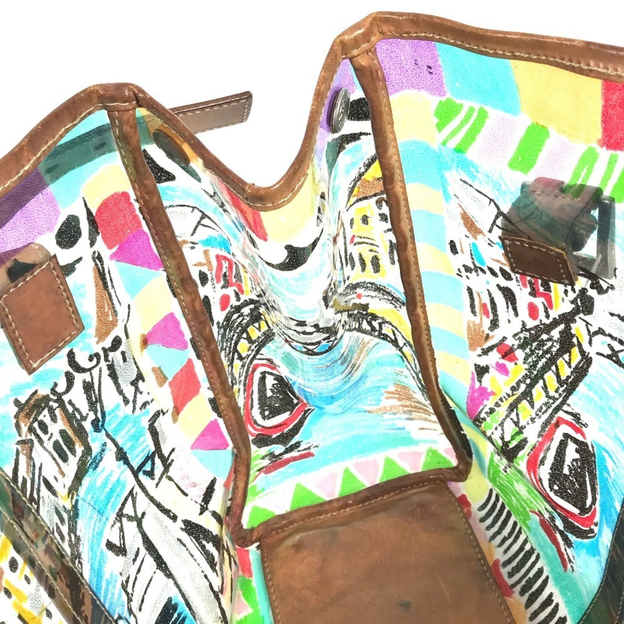 Prada Multi-Color Vinyl Shoulder Bag Tote Bag