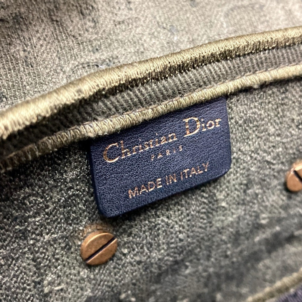 Christian Dior Khaki Canvas Handbag Saddle Bag (Pre-Owned)