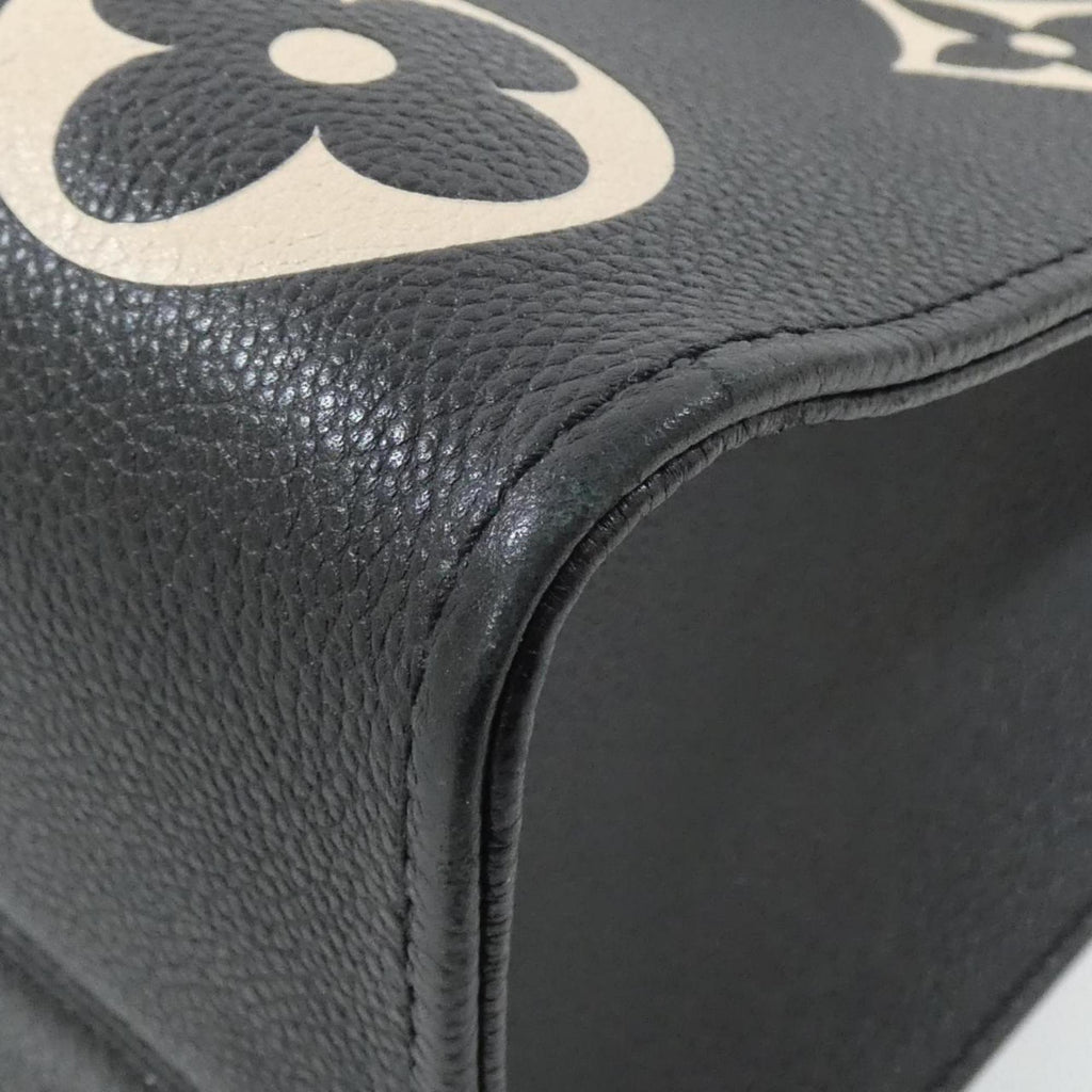 Louis Vuitton Beige Bicolor Black Leather Handbag